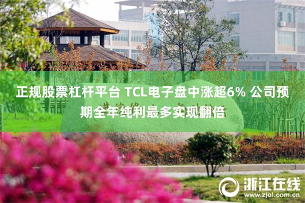 正规股票杠杆平台 TCL电子盘中涨超6% 公司预期全年纯利最多实现翻倍