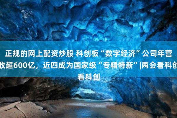 正规的网上配资炒股 科创板“数字经济”公司年营收超600亿，近四成为国家级“专精特新”|两会看科创